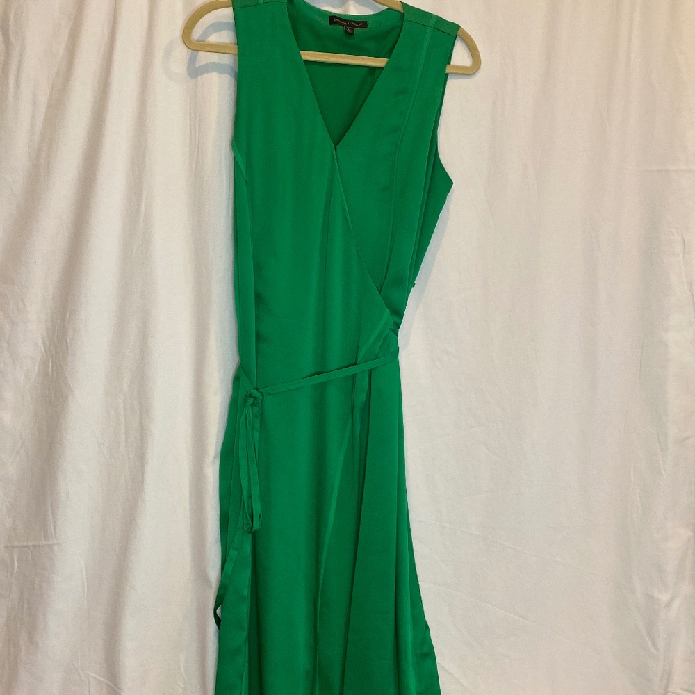 Petite Green Wrap Party Dress, Banana Republic
